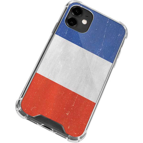 French Flag Distressed iPhone 12 Mini Clear Case